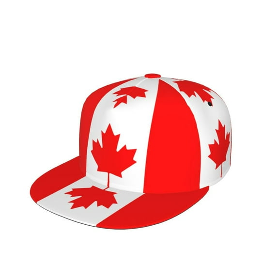 Snapback Hats For Men Women Canadian Flag Flat Bill Brim Baseball Cap Printed Hat