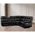 thumbnail image 3 of Pemberly Row PU Leather Modern Sofa Power Reclining Multi-Functional Couch-Black, 3 of 9
