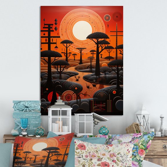 Designart "African Tribal flow XI" African Tribes Metal Art Print