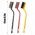 thumbnail image 3 of Eqslft 3-Pack Mini Wire Brush Set - Brass, Nylon & Stainless Steel Bristle Cleaning Brushes with Curved Handle for Kitchen Stovetop, Grill, Rust & Crevice Cleaning, 3 of 9