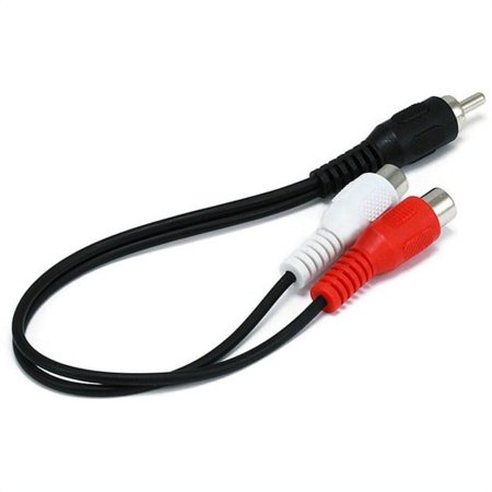 UPC: 0844660006633 | Monoprice 6inch RCA Plug/2 RCA Jack cable – Black