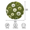 thumbnail image 3 of 15.4" Round Placemat Set of 1 Polyester Fabric Place Mats Non-Slip Dining Kitchen Table Mats for Kitchen Party Decor Green Dandelions Pattern, 3 of 5