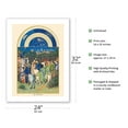 thumbnail image 2 of May: Town of Riom - Book of Hours (Très Riches Heures) - Vintage Illuminated Manuscript by Limbourg Brothers c.1400s - Fine Art Matte Paper Print (Unframed) 24x32in, 2 of 4