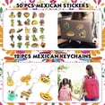 thumbnail image 4 of Fiesta Party Favors, Mexican Keychains Silicone Bracelets DIY Stickers for Mexican Cinco De Mayo Theme Birthday, Organza Gift Bags with Thank You Font Tag for Party Supplies Carnival Pinata Filler, 4 of 6