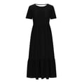thumbnail image 3 of Jusqu'à 30 % de Rabais, Robe Imprimée à Manches Courtes et Col Rond pour Femmes, Robe Imprimée à Manches Courtes et Col Rond Tendance, Idéale pour la Mode Décontractée d'Été, Ajustement Ajustable/95 % Polyester+5 % Spandex, Noir, 3 of 6