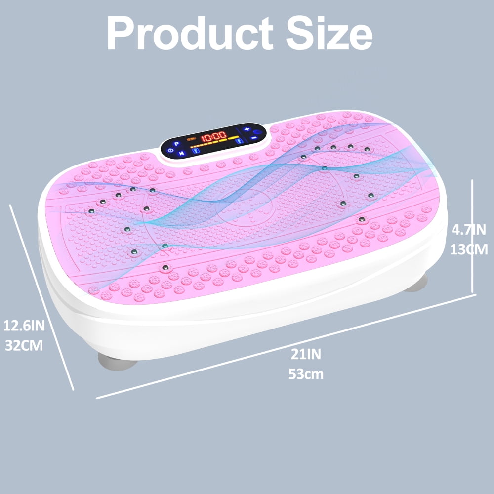 Vibration Plate Exercise Machine, Whole Body Vibration Platform for Weight Loss Toning, Home Fitness Equipment for Adults, Pink
