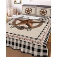 thumbnail image 3 of Quilts Twin XL Size, Farmhouse Soft Comforter Bedding Set for Bed, Country Star Berry Plaid Lodge Grey Brown Lightweight Quilted Bedspread with Pillow Cover(2 Pieces) for All Season, 68x98 Inch, 3 of 6
