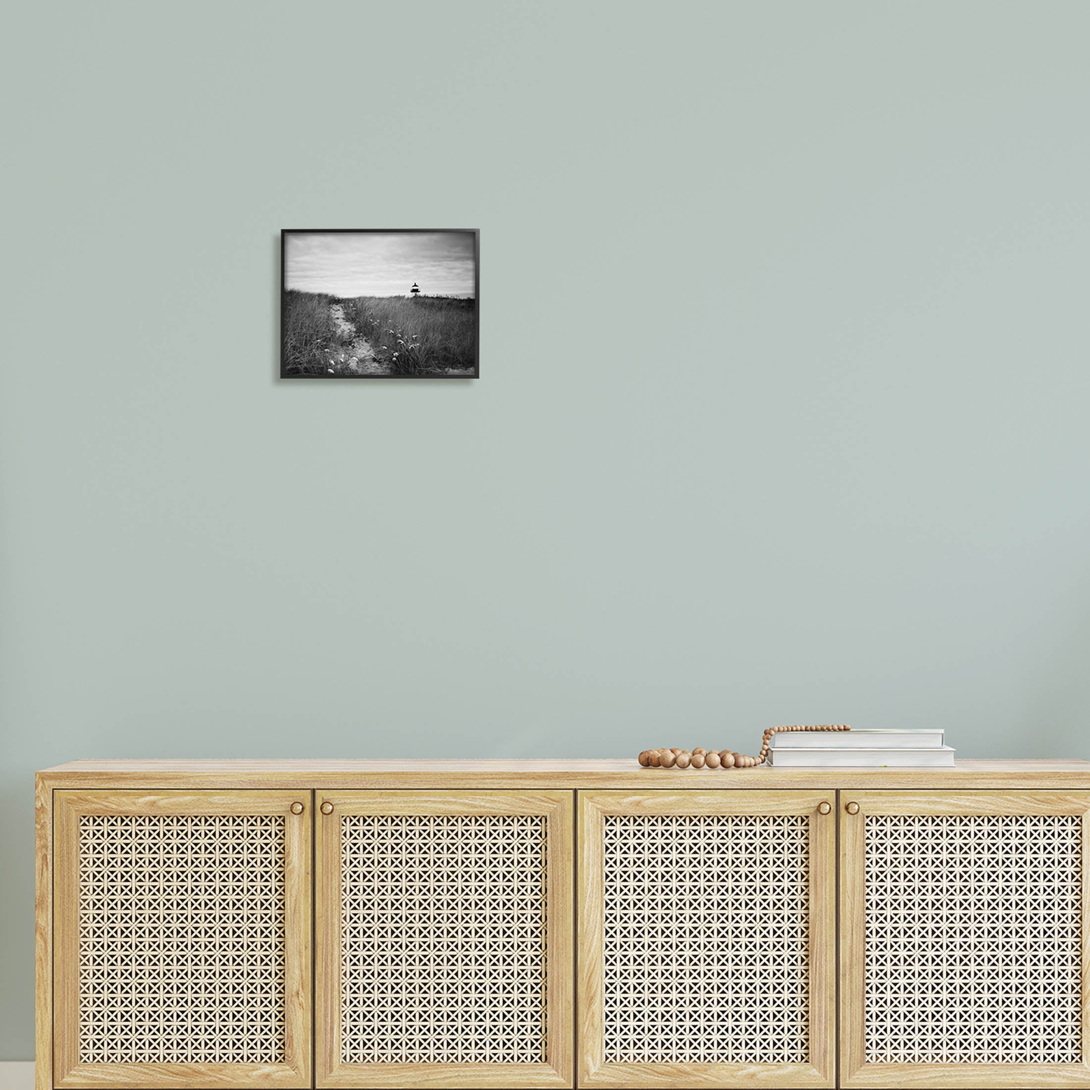 Stupell Industries Nantucket Light Distant Lighthouse Photograph Black Framed Art Print Wall Art, Design by Aledanda