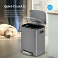 thumbnail image 2 of BinMax 13 Gallon Waste Bin Soft Closing Stainless Steel Silver Kitchen Step Trash Can, 2 of 8