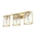 thumbnail image 2 of Hunter - Astwood 3-light Alturas Gold, Medium Size Vanity Light, Dimmable, Caged Style, Cylinder Shaped, for Bedrooms, Dining, Living Rooms - 48006, 2 of 8