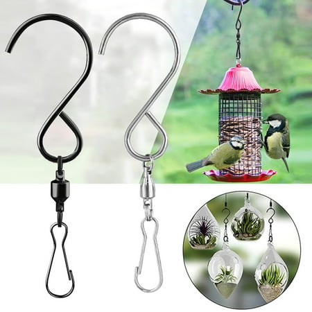

riaocot 10Pcs S Hooks Multifunctional High Hardness Rotatable Strong Load-bearing Space-saving Storage Stainless Steel Wind Chimes Swivel Hanging Hooks for Courtyard