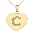 thumbnail image 1 of DIAMOND INITIAL A-Z HEART PENDANT NECKLACE IN YELLOW GOLD :  14K  Pendant with 22" chain, 1 of 1