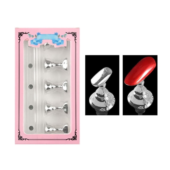 Nail Practice Stand, Silver - Nail Practice Display Stand with Clay, Color Card Holder for Nail Art Training, Nail Tools Easter Mother'S Day Nail Makeup Organizers