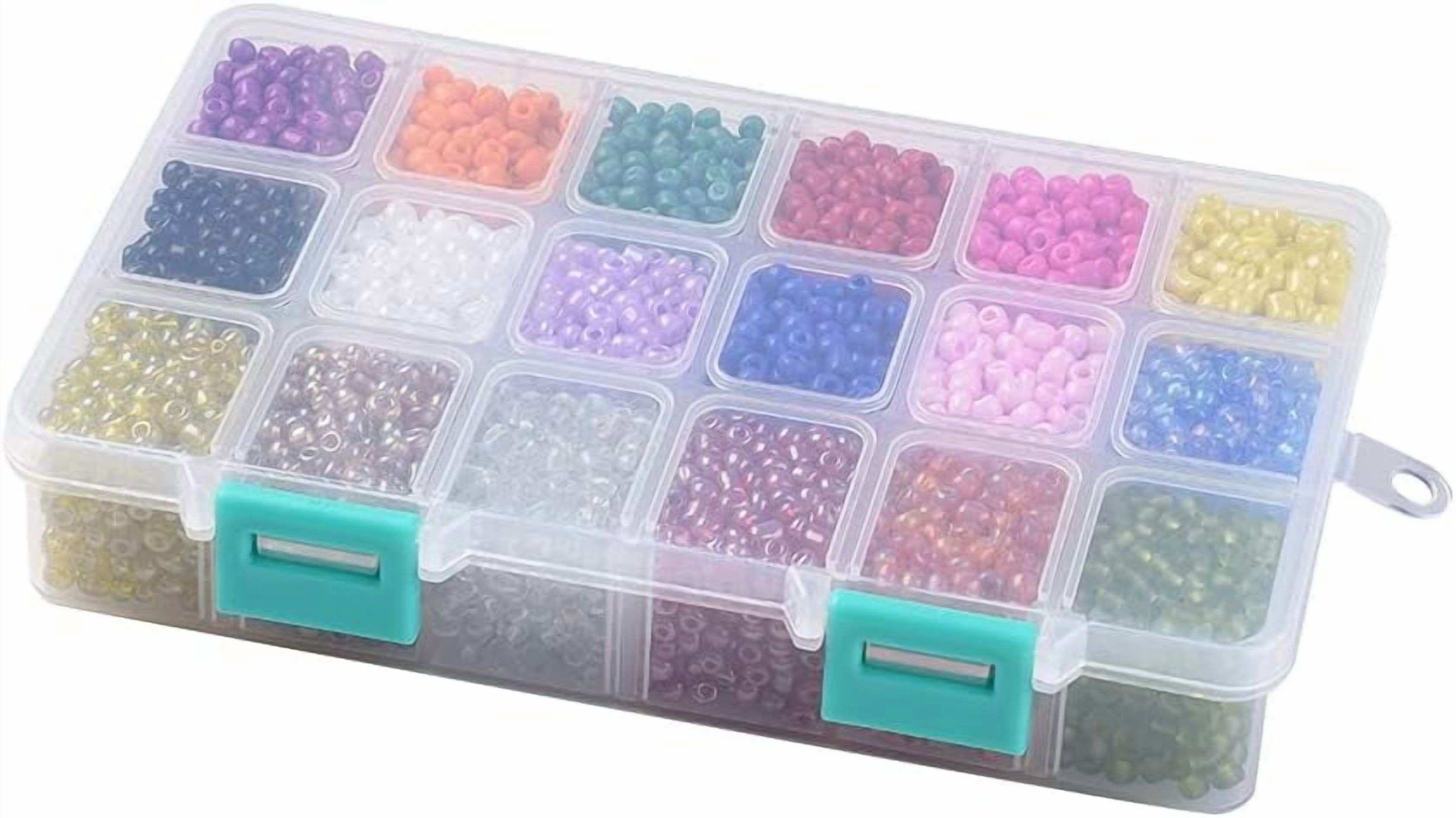 1box 1 Box 18 Color 12/0 Round Glass Seed Beads 4mm Mixed Frosted Colors Loose Spacer Beads Transparent Colours Lustered Pony Beads for DIY Craft Bracelet Necklace Jewelry Making Mixed Color