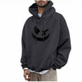 thumbnail image 2 of CQONEPT Men's Hoodies Drawstring Pullover Tops Fleece Lined Sweatshirts Fall Fashion Hooded with Pockets Dark Gray 2XL, 2 of 5