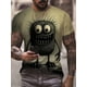 thumbnail image 4 of Camiseta de manga corta con cuello redondo y estampado gráfico de monstruo para hombre, ropa para hombre para verano, tejido de mezcla de poliéster suave y ligeramente elástico, 4 of 5