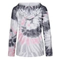 thumbnail image 5 of Hoodies Woman Clearance, Women Plus Size Tie-Dye Printed Gradient Pullover Long Sleeve Sweatshirt Top, 5 of 9