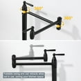 thumbnail image 4 of Pot Filler Deck Mount, WOWOW Pot Filler Faucet Black Kitchen Folding Faucet 2 Handle with Stretchable Double Joint Swing Arms Brass Stove Faucet Matte Black, 4 of 7