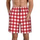 thumbnail image 1 of Fotbe Red Checkboard Trajes de Baño Estampados para Hombre, Shorts de Verano de Secado Rápido, Ropa de Playa, Bañadores-Small, 1 of 6
