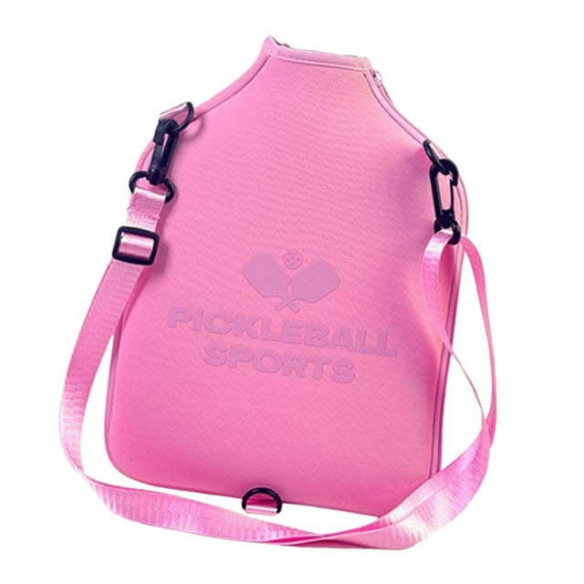 koolsoo Pickleball Paddle Bag Pickleball Crossbody Bag Portable Neoprene Storage Bag Pink