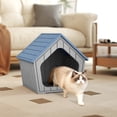 thumbnail image 7 of fazzn Weatherproof Outdoor Cat House, Insulated Waterproof Resin Shelter for Feral Cats, Easy to Assemble.Brown/Blue, 7 of 7