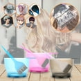 thumbnail image 2 of Hair Coloring Tools Kit, Hair Dye Application Set, DIY Hair Color Mixing Bowl with Measurement, Anti-Slip Rubber Base, Reusable Plastic Brushes for Precise Salon Tinting, Pink Blue Gray, 2 of 2