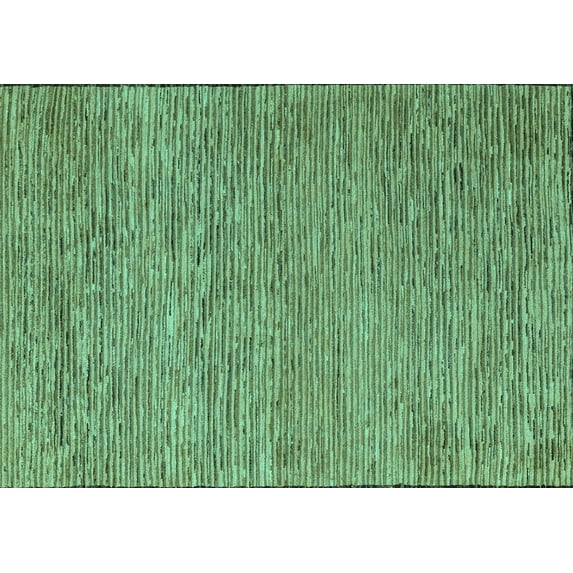 Ahgly Company Indoor Rectangle Abstract Turquoise Blue Modern Area Rugs, 3' x 5'