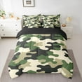 thumbnail image 2 of jejeloiu Farmhouse Rustic Camo 7pcs Bedding Comforter Set,Green Beige Camouflage Queen Bedding Sets For Men Women Reversible, 2 of 8