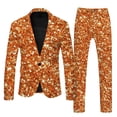 thumbnail image 3 of FYEGRE Men's Carnival Suits Mens Carnival 3D Digital Printed Light Business Suit Set Contemporary Jacket and Trousers Ensemble for Modern Orange XXL, 3 of 5