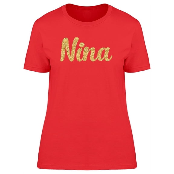 Nina In Gold Sparkle T-Shirt Women -Image by Shutterstock, Female x-Large