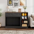thumbnail image 7 of Senfot 47" Dog Crate TV Stand Wooden Dog Kennel Furniture with 2 Drawers 4 Shelves Indoor Dog Cage with Storage for Large Dogs Black, 7 of 7
