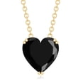 thumbnail image 3 of Rosec Jewels Natural Black Spinel Heart Necklace for Women - 2 Ct - AAA Grade August Birthstone Necklace with Chain, 14K Yellow Gold, 3 of 8