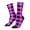 2 Black-2, variant on Purple Black Buffalo Plaid Crew Socks for Men & Women, Breathable Casual Athletic Ankle Socks