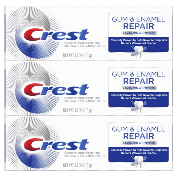 Crest Gum & Enamel Repair Advanced Whitening Toothpaste, 4.1 Oz (3 Pack)