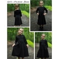 thumbnail image 6 of Oudiya Girls Scallop Trim Party Dress A-Line Formal Midi Belted Dresses with Pockets for kids 6-15Y, 6 of 7
