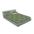thumbnail image 2 of Ambesonne Geometric Fitted Sheet & Pillow Sham Set, Mandala, Queen, Green Red Yellow, 2 of 2