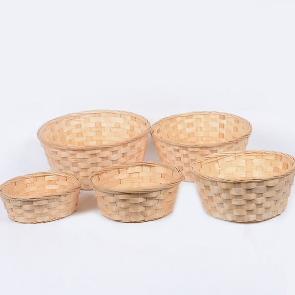 FRCOLOR Storage Basket Bins Bamboo Bin Khaki 3Pcs