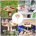 thumbnail image 6 of Amosfun Foldable Wine Table Khaki Wood Heart Design Portable Home Use, 6 of 7