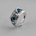 thumbnail image 3 of Fashion Vintage Demon Eye Owl Ring For Women Retro Animal Ring Silver Color Jewelry, 3 of 5