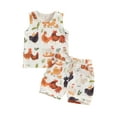 thumbnail image 2 of Baby Boys Shorts Set, Chicken Print Tank Top with Elastic Waist Shorts Summer Outfit, 2 of 10