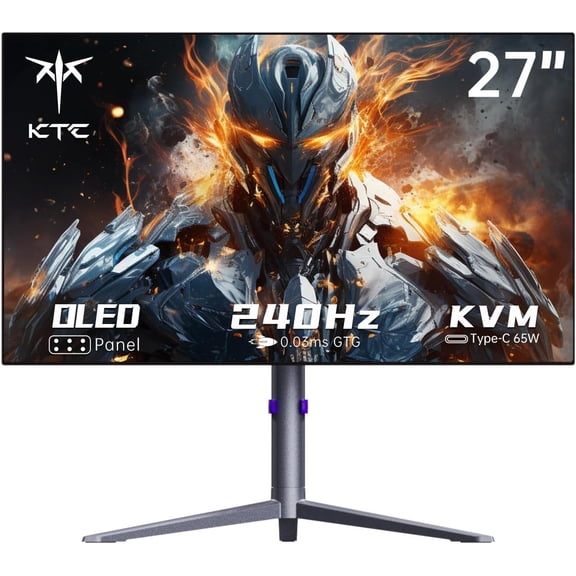 Restored KTC G27P6 27" OLED Gaming Monitor - 1440p 240hz Monitor 0.03ms GTG, Type-C 65W, Built-in Speakers, 1.5M:1 Contrast Ratio, 136% sRGB, DisplayPort1.4, HDMI2.0,USB-C 3.0, Vesa, PC Moniter