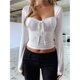 thumbnail image 5 of Top de Encaje de Larga con Cuello en V para Mujer, Estilo Y2K, Camiseta Sin Mangas, Ideal para Otoño e Invierno L, 5 of 7