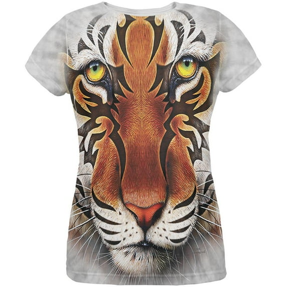 Tribal Tiger All Over Womens T-Shirt - Medium