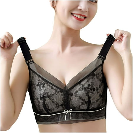 

Rewenti Wireless Bras Women s Bra Underwear Fixed Shoulder Strap Daily Comfort Bra Underwear Black M(M)