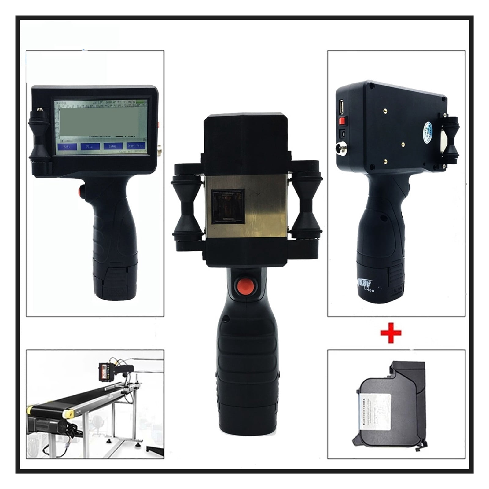 Handheld Inkjet Printer 1/2 Inch Touch Coder Label Print Machine With USB Import QR /Barcode/ Logo 12.7mm Printer ,Versatile Surface Compatibility