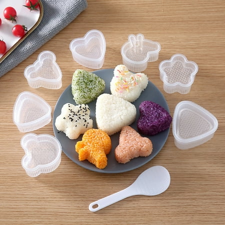 

YFMALL 7/8Pcs/Set Sushi Mold Food Grade Easy to Demold DIY Adorable Bear Triangular Rice Ball Maker Bento Accessories