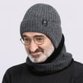 thumbnail image 3 of ievspot Men Winter Hat Knitted Pure Color Elasticity Keep Warm Thick Ear Protection Cap Father Grandfather Headwear Outdoor Cap, 3 of 6