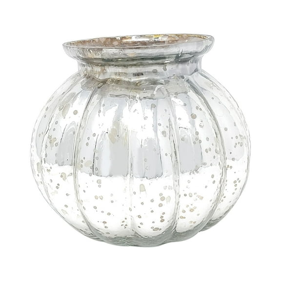 Silver Round Pot Style Antique Glass Tealight Votive Candle Holder Beautiful Evening Wedding Parties Home D?cor Table Decoration or Gift by MystiqueDecors