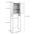 thumbnail image 5 of Loyalheartdy Toilet Storage Cabinet 3 Tier Bathroom Shelf Space Saving Freestanding Over Toilet Bathroom Storage Organiser Cabinet with Double Door Each Tier Load 33.07lbs White, 5 of 12
