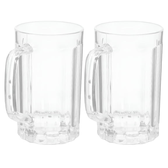 ACDANC Beer Mug Beer Freezer Glasses Clear Drinking Cup with Handles (2pcs)
